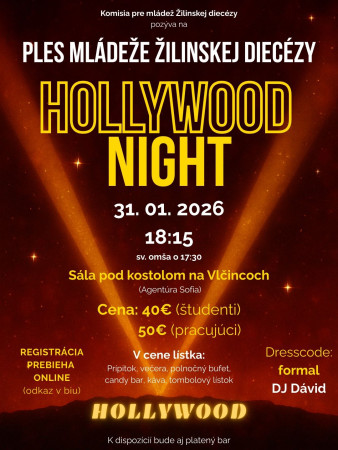 Ples mládeže Žilinskej diecézy - Hollywood Night