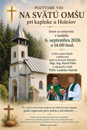 Pozvánka na svätú omšu u Holešov